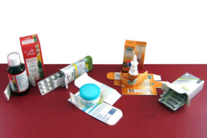 Produkte vom Kartonierer für die Pharma Industrie